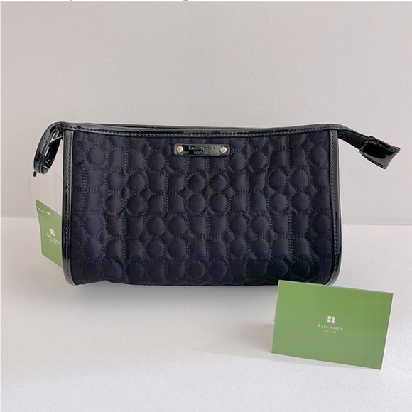 Kate Spade Lennox Hill Noel Medium Heddy Cosmetics Bag in Black New with tags! - Picture 1 of 13